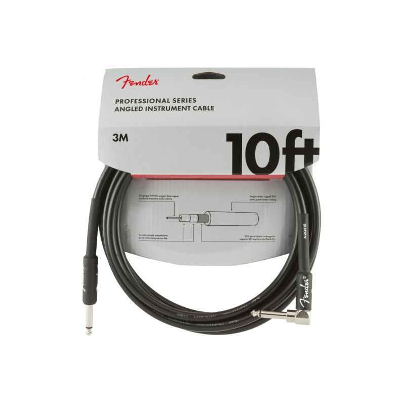 Кабель інструментальний Fender Cable Professional Series 10' Angled Black